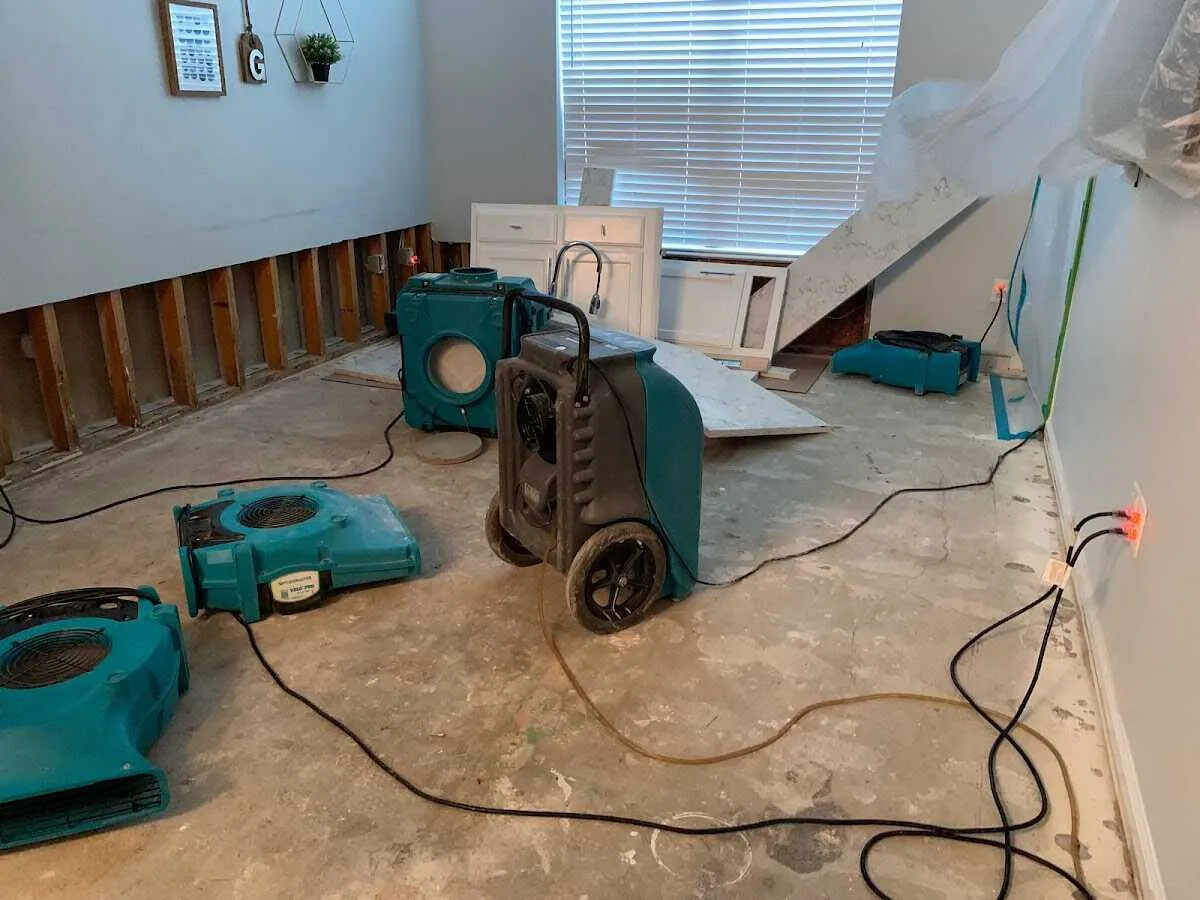 Dehumidifier in flood-cut room for Water Extraction & Removal in Pearl